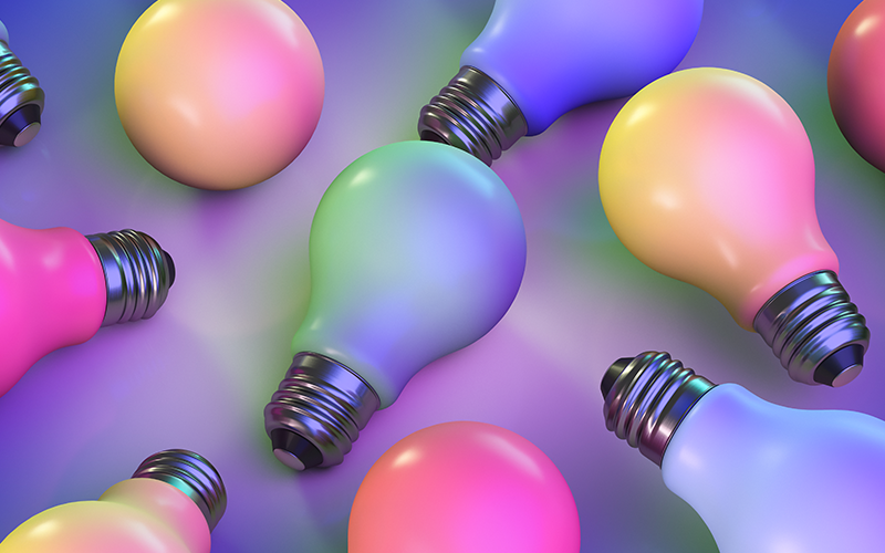 multicoloured lightbulbs 