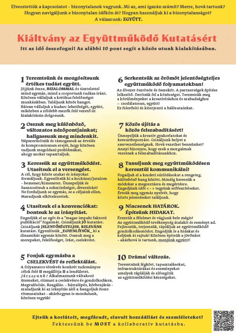 Collaborative research manifesto in Hungarian