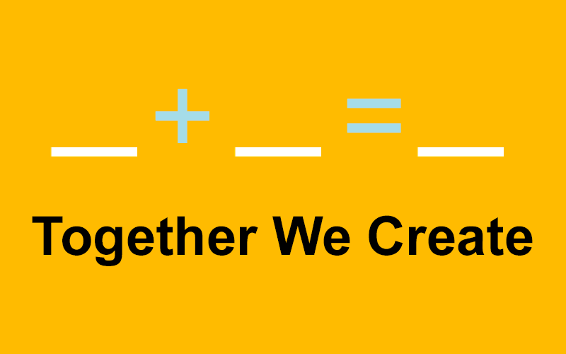 an image 'together we create'