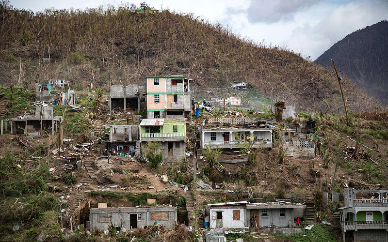 Damage to Pichelin village from Hurricane Maria (2017)