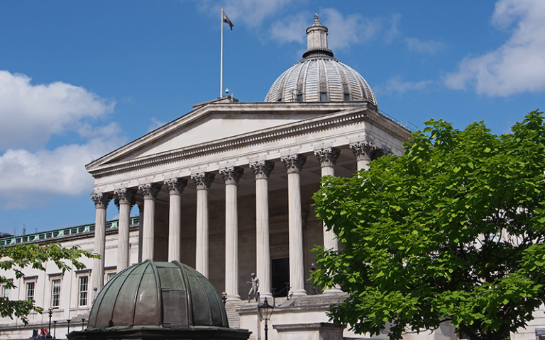 an image of UCL with a tree in the foreground 