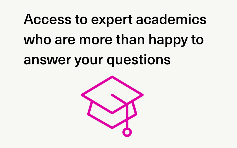 Access to expert academics through the discussion forums who are more than happy to answer your questions