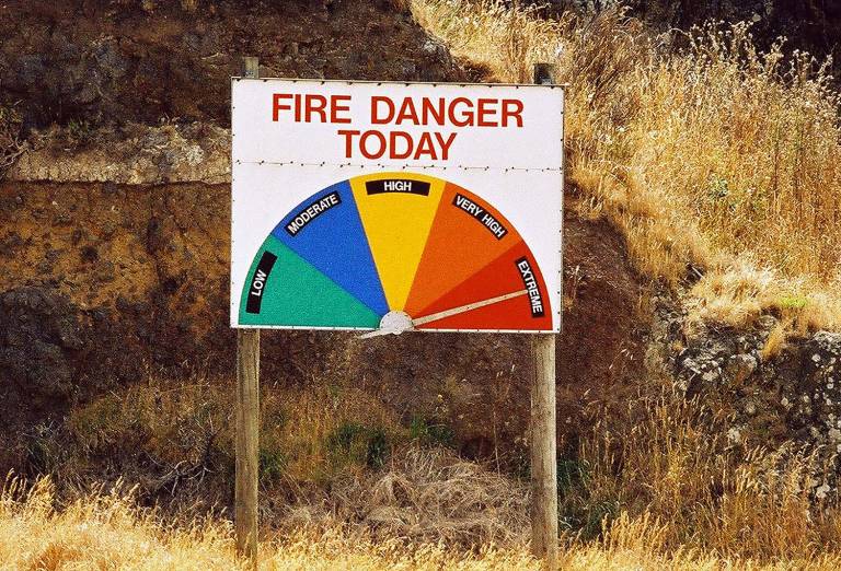 Wildfire warning sign
