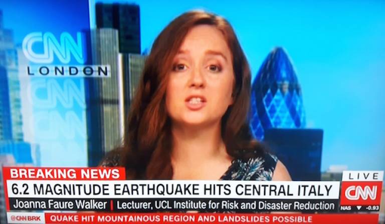 UCL IRDR's Joanna Faure Walker on CNN Amatrice EQ 2016