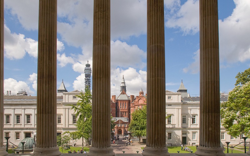 The view from the steps of the UCL main building