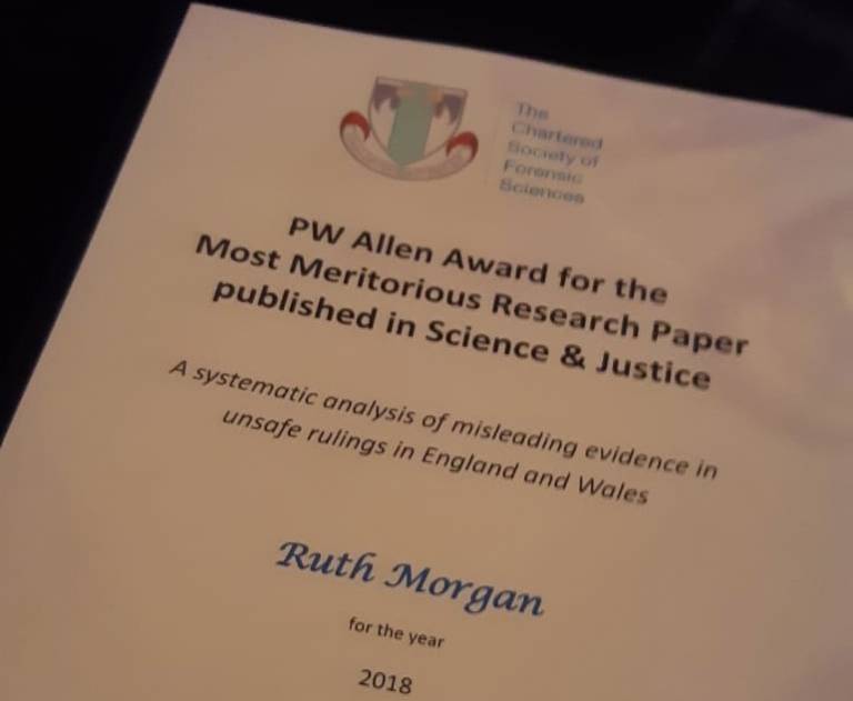 PW Allen Award certificate