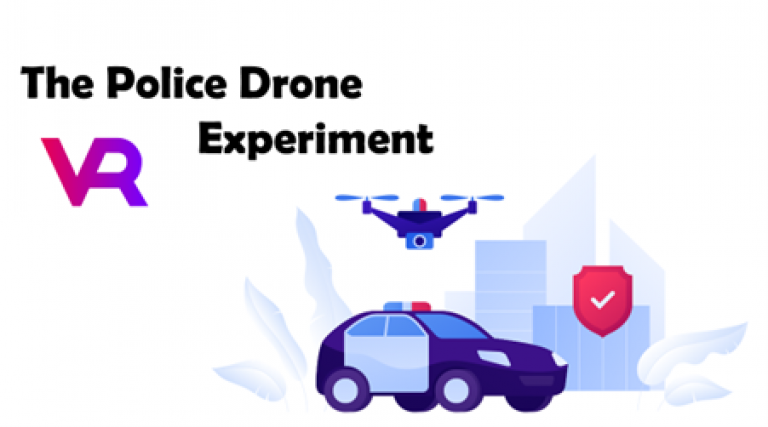 Police car and drone graphic