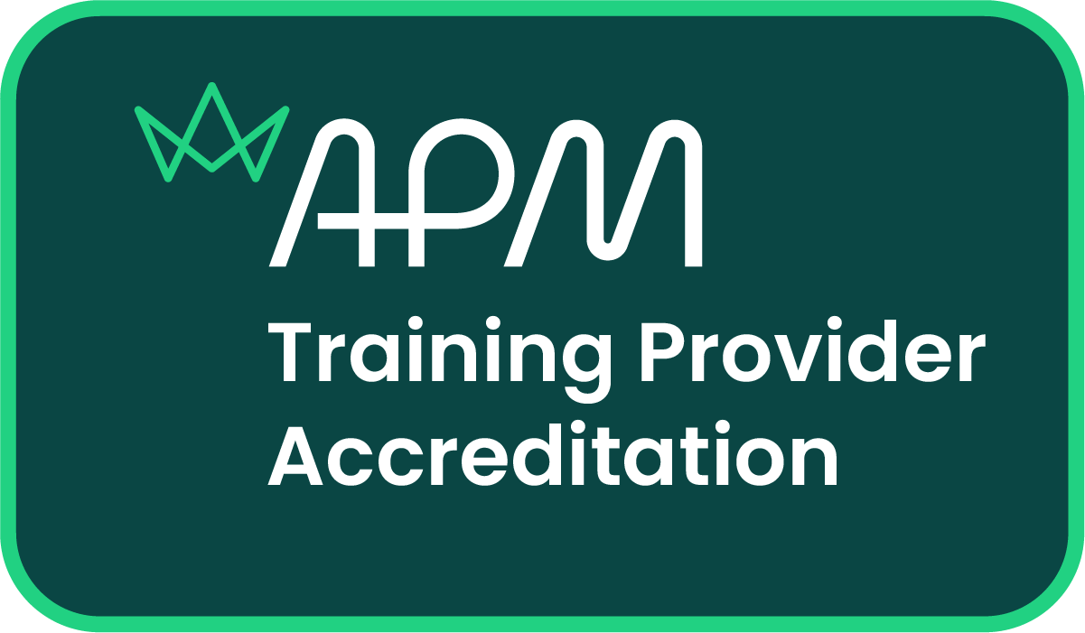 Logo showing this course is accredited by the APM