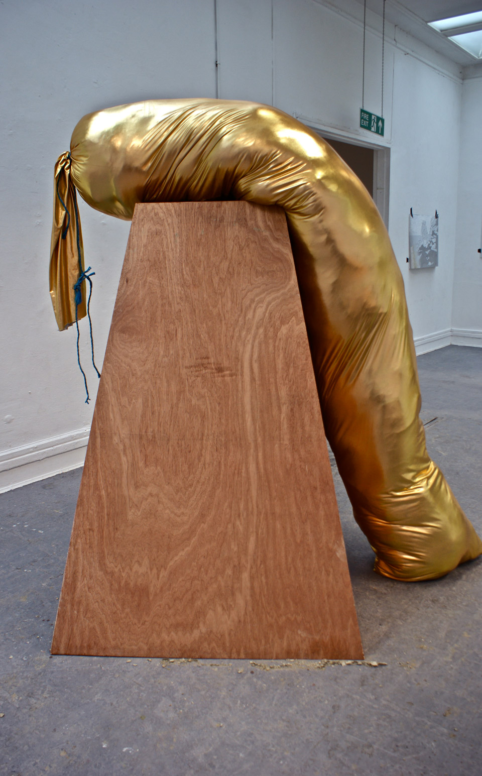<p>Dump, 2013, wood and lamé, 170 x 120 x 90 cm</p>