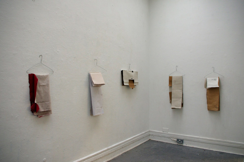 Patterns for Living (Wearables), 2013, cardboard, fabric, stitching, drawing, coat hangers, coat stand, dimensions miscellaneous