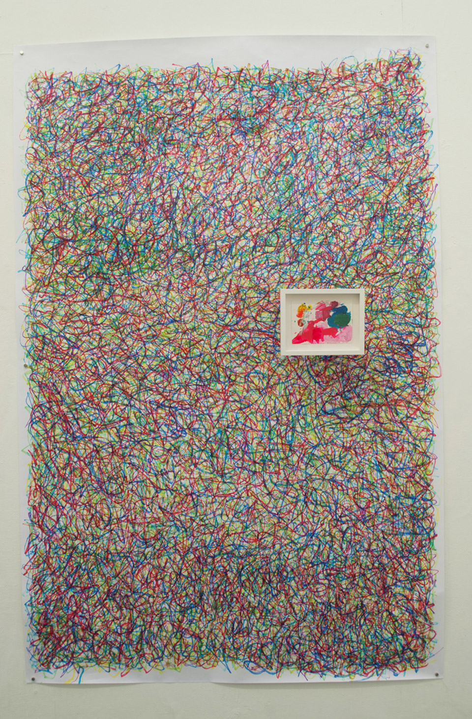 <p>One action, Permanent markers, May 2012, acrylic, wood and glass on paper</p>