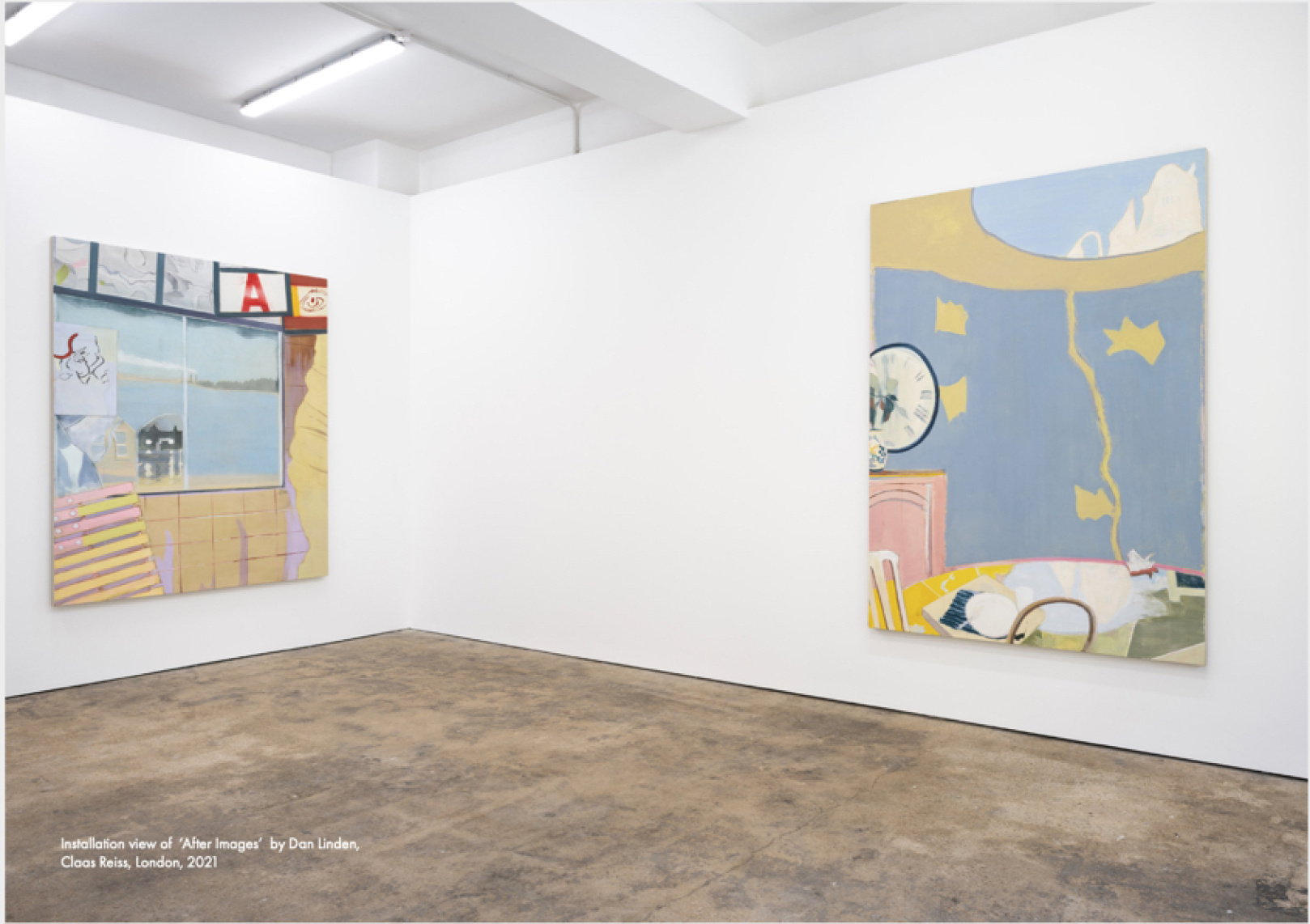 Installation view After Images by Dan Linden at Claas Reiss Gallery