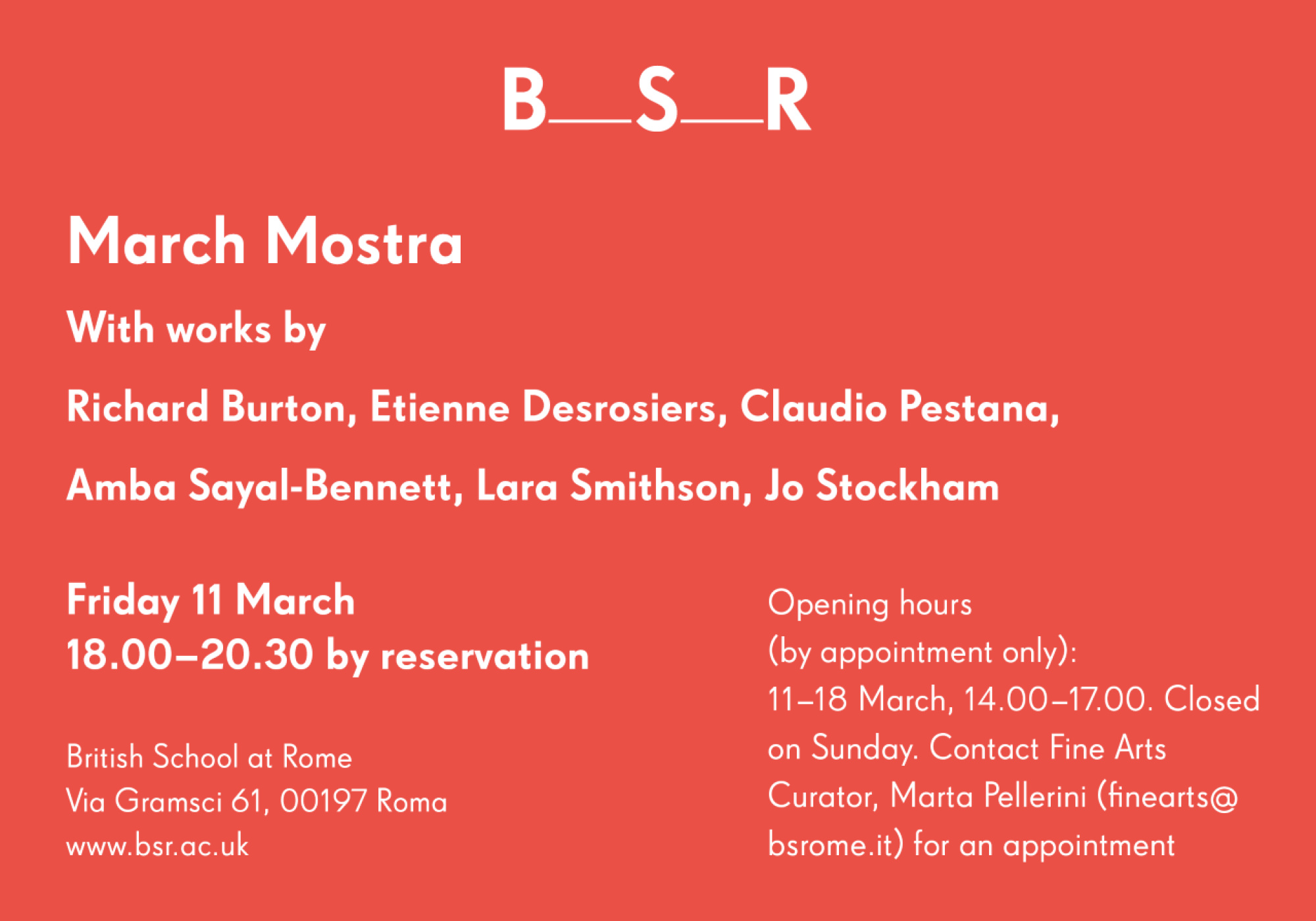 March Mostra 2022 - British School at Rome