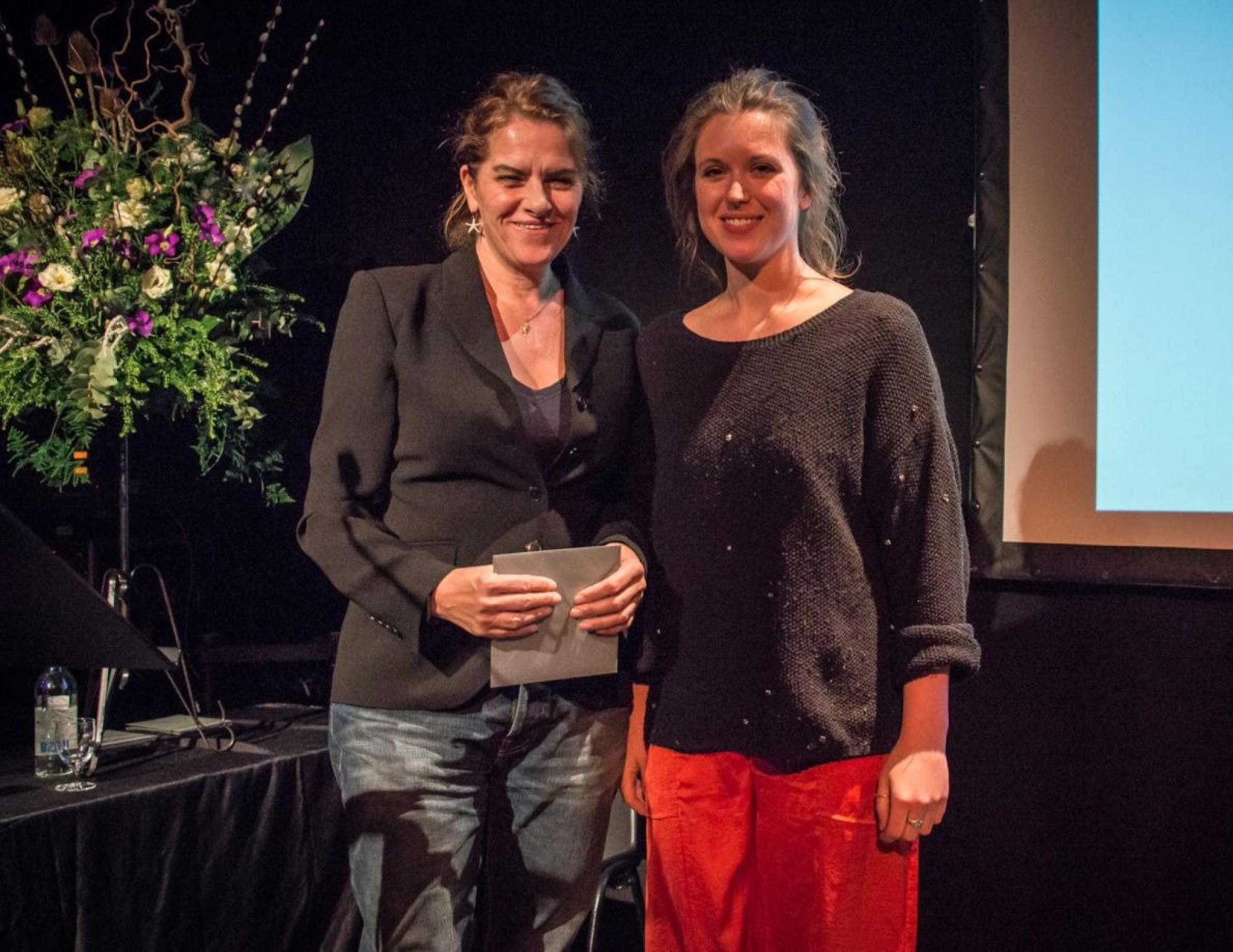 Holly Hendry receiving Experimental Architecture Award 2019 from Tracy Emin