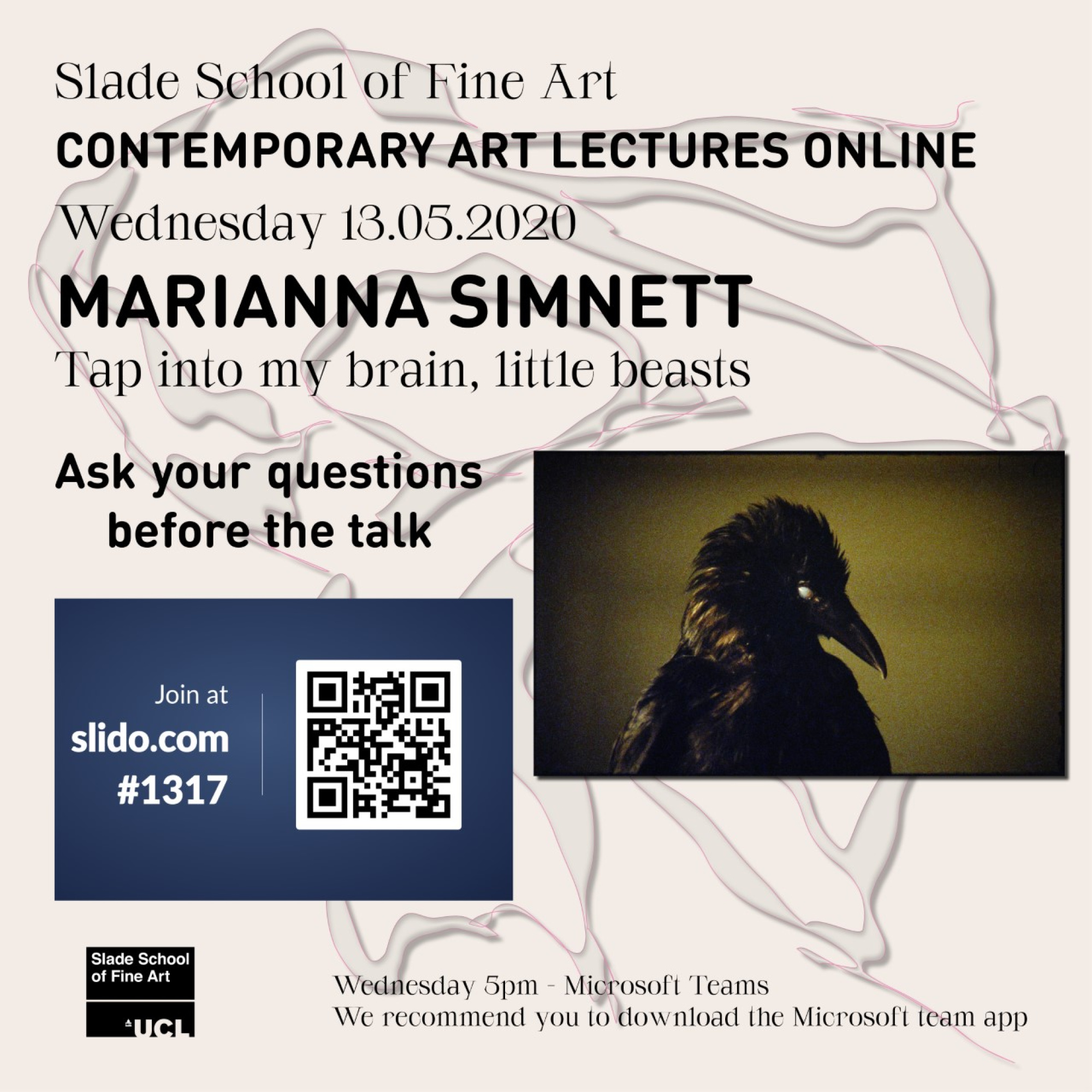 Contemporary Art Lecture poster Marianna Simnett