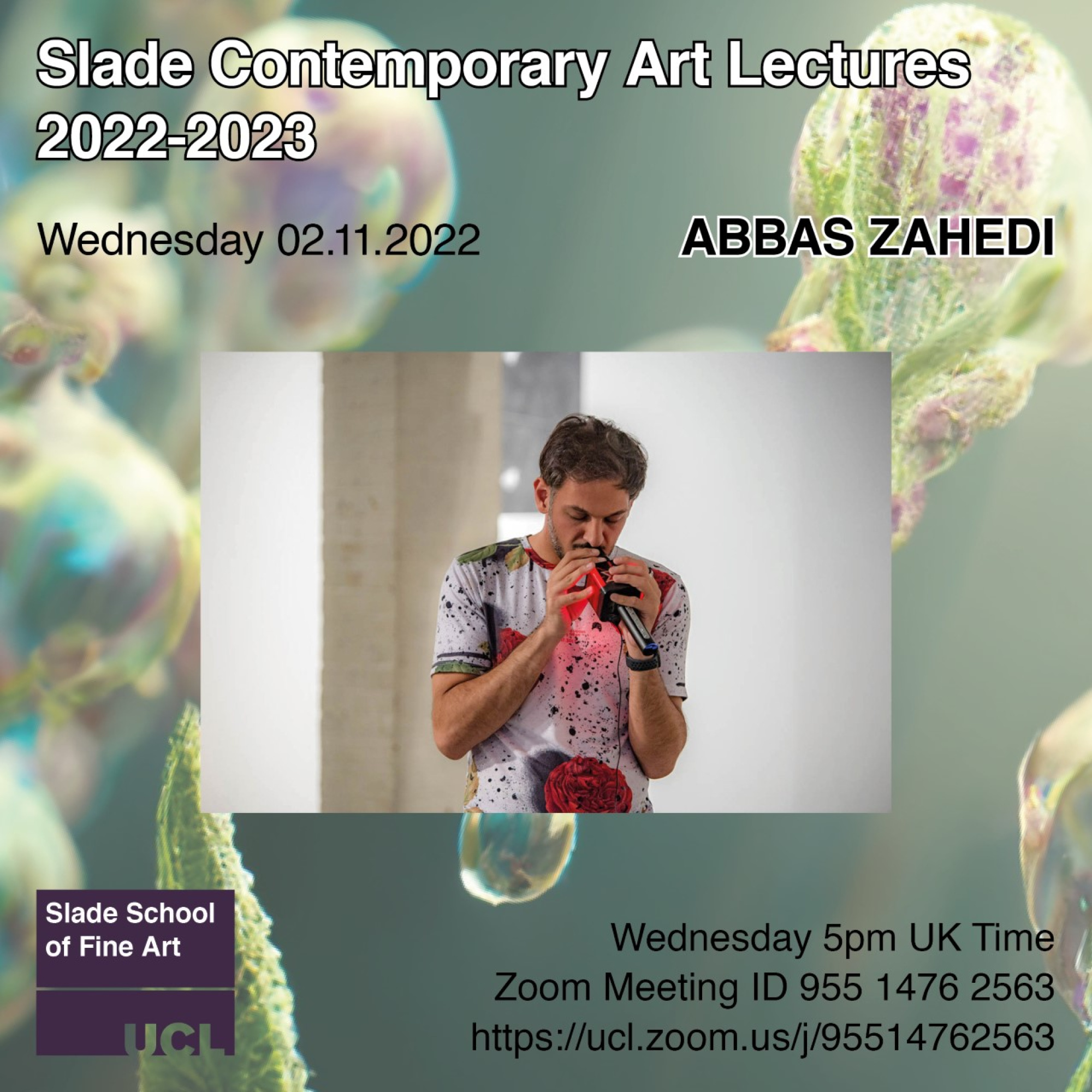 Contemporary Art Lecture poster: Abbas Zahedi