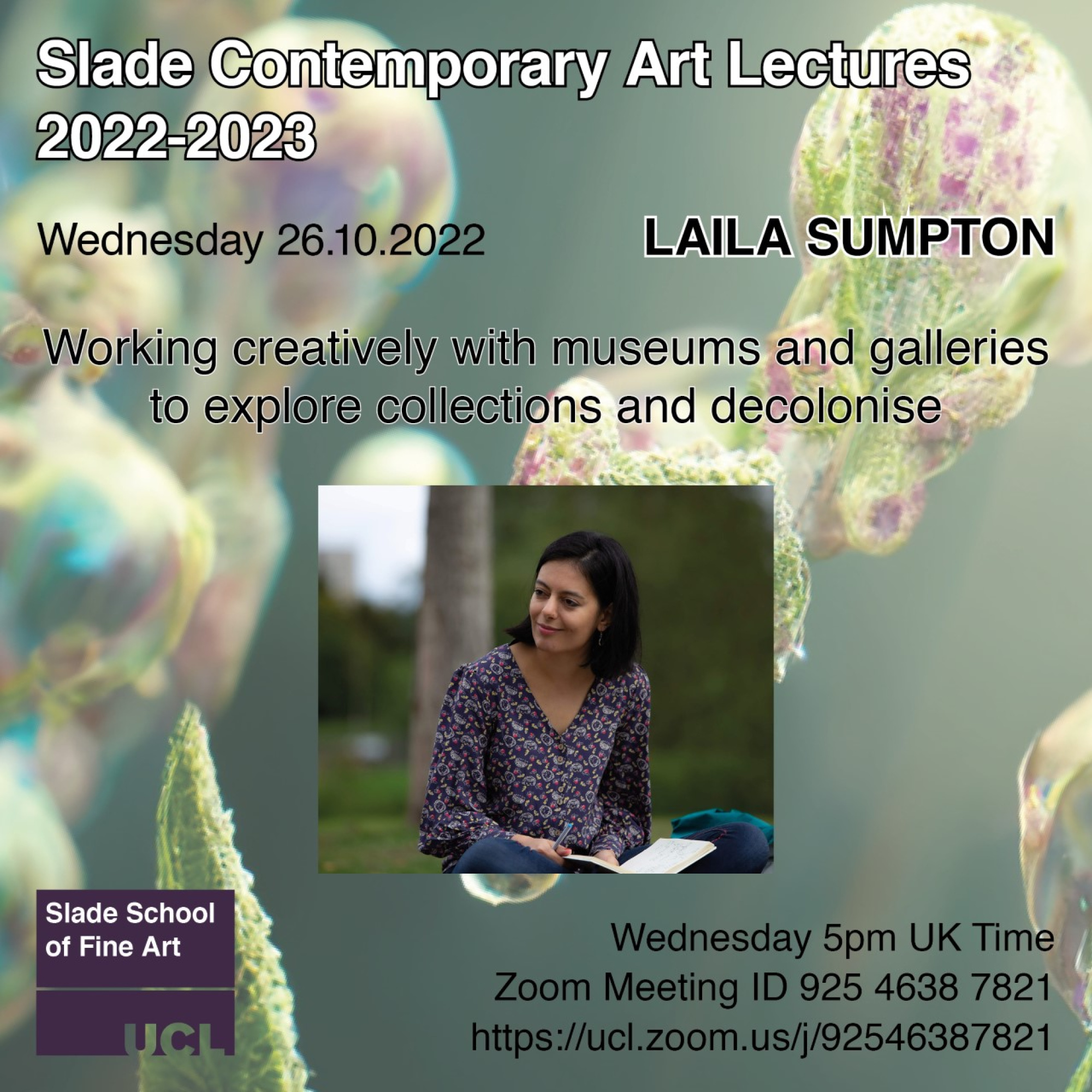 Contemporary Art Lecture poster: Laila Sumpton