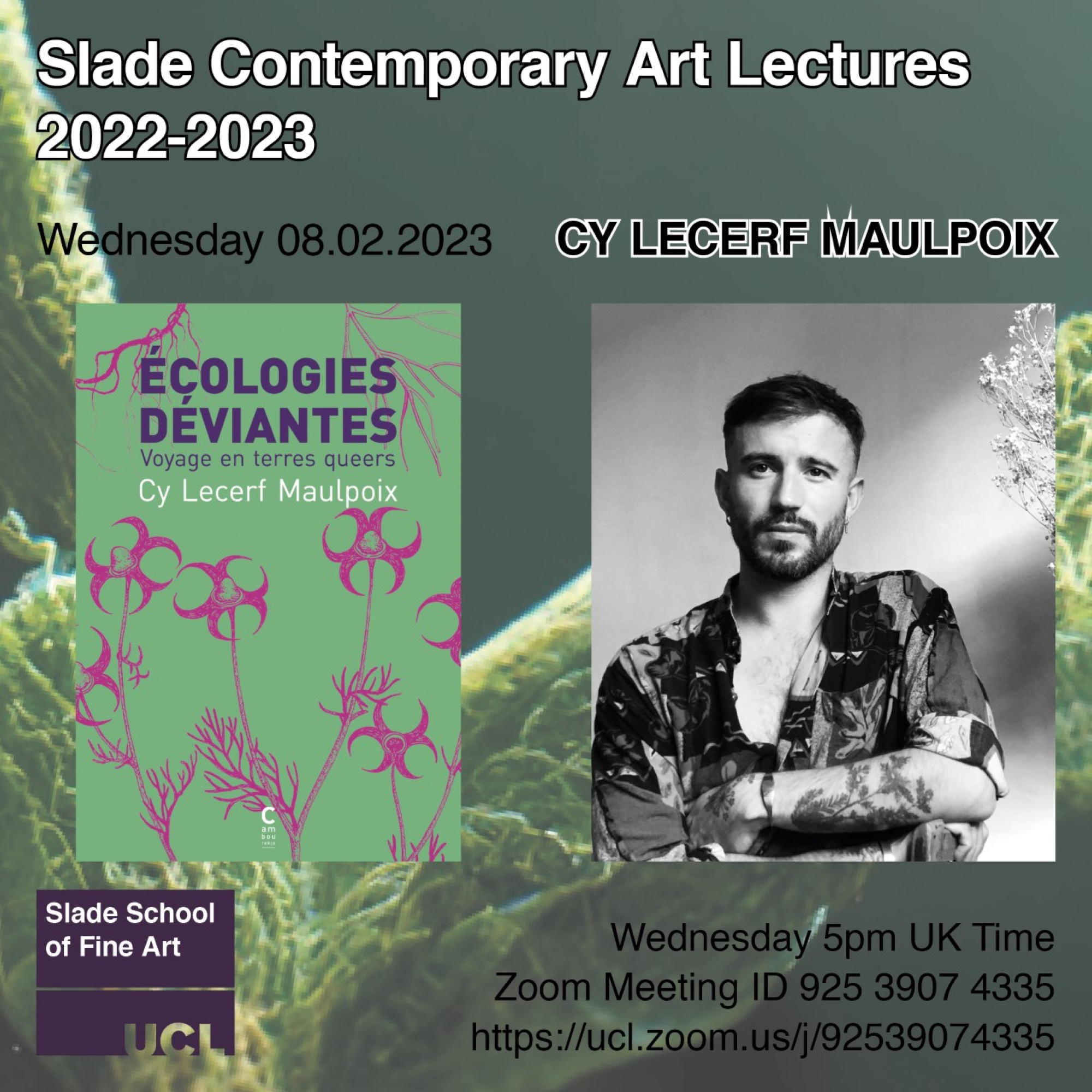 Contemporary Art Lecture poster, Cy Lecerf Maulpoix, February 2022