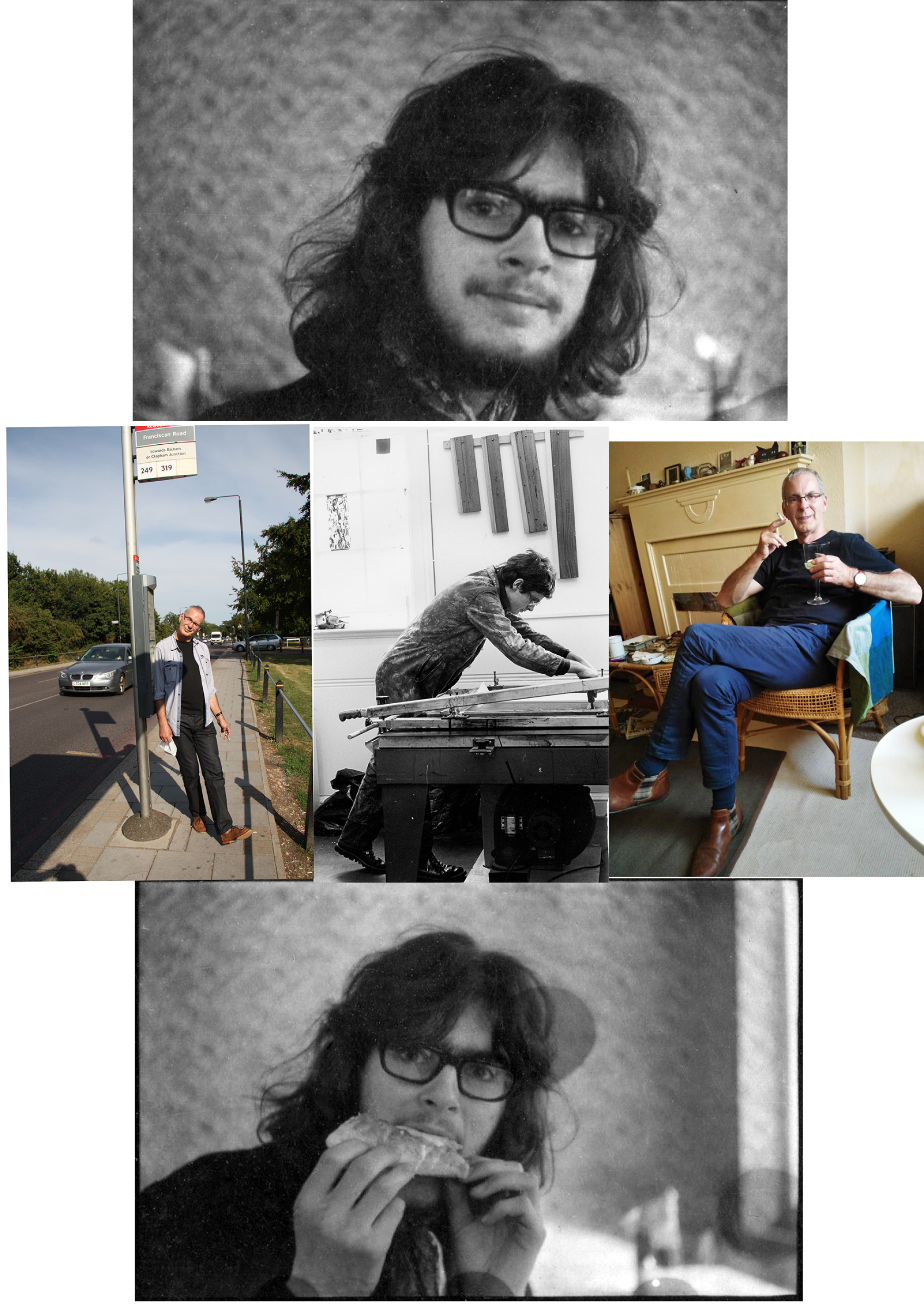 Collage of photos of Stuart Cameron