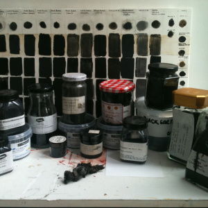 The Material Research Project photograph of black paint and pigment