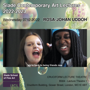 Contemporary Art Lecture poster: Rosa Johan Uddoh