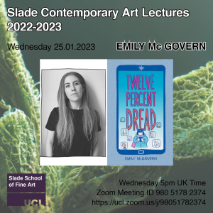 Contemporary Art Lecture poster, Emily McGovern