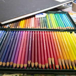 Colour pencils, Slade studios