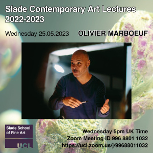 Contemporary Art Lecture poster for Olivier Marboeuf