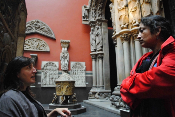 Professor Susan Collins and Professor Lala Rukh at the Victoria and Albert Museum, London
