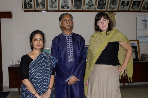 Professor AAMS Arefin Siddique, Vice Chancellor of the University of Dhaka (centre) with Professor Susan Collins and Professor L