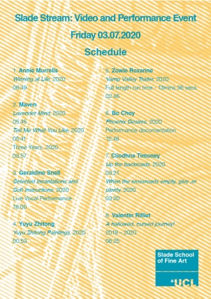 Slade Stream 2020 schedule