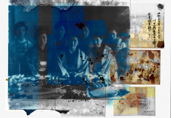 Collage with cyanotype 2