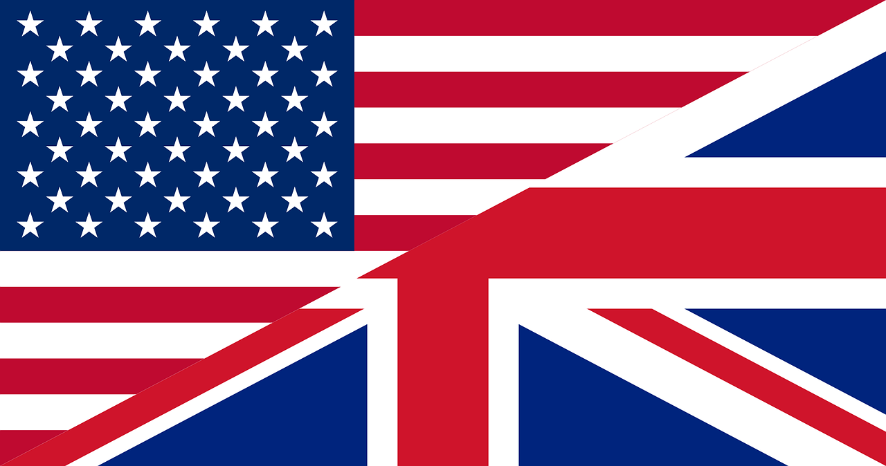 Graphic of the flags of Unites States and Great Britain