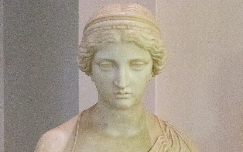 Marble statue, Hebe, 1840, by John Gibson 1790 - 1866. Bequeathed by Louisa Lady Goldsmid 1909. 