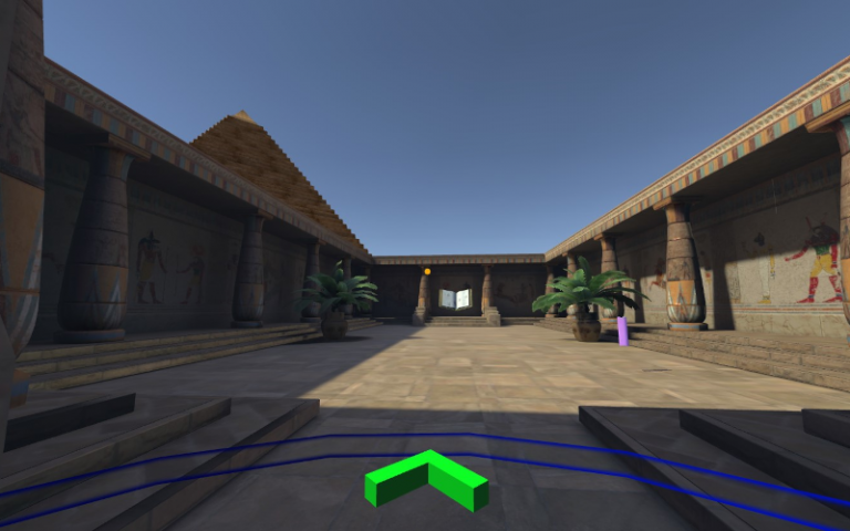 VR image of an ancient Egyptian temple, within the Musemio app