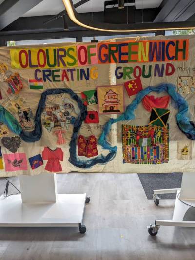 An arts and crafts spread entitled ‘Colours of Greenwich’