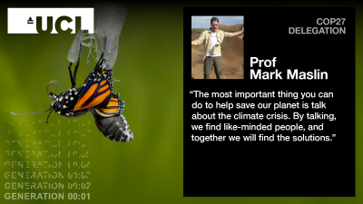 Professor Mark Maslin COP27 card