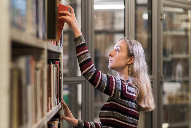 Student in SSEES library