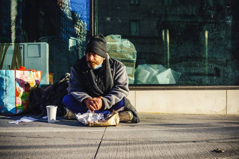 Image of a homeless person