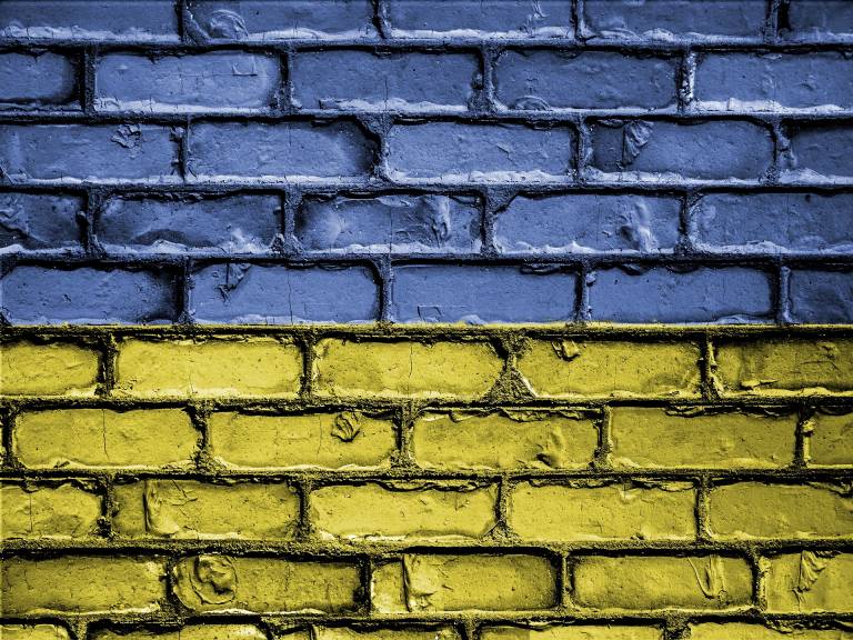 Ukraine flag bricks