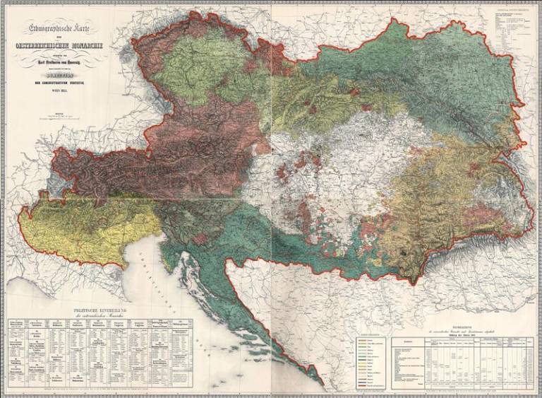 ethnographic map of the Habsburg Monarchy from 1855