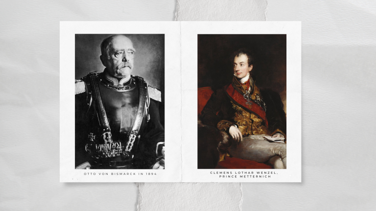 A collage of Bismarck and Metternich