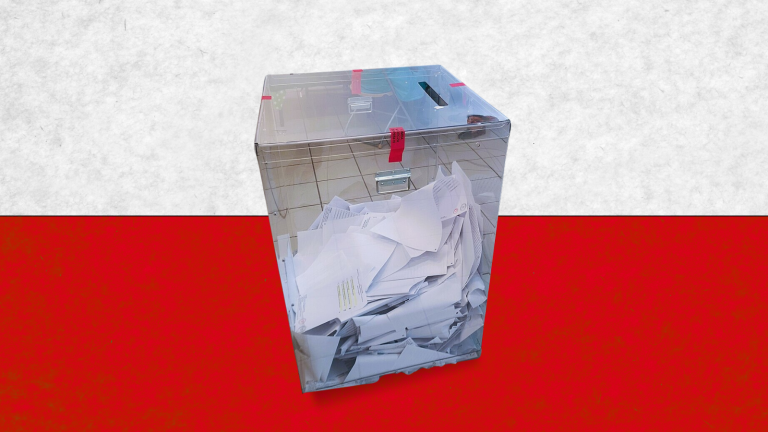 Ballot box at the 2023 Polish parliamentary elections