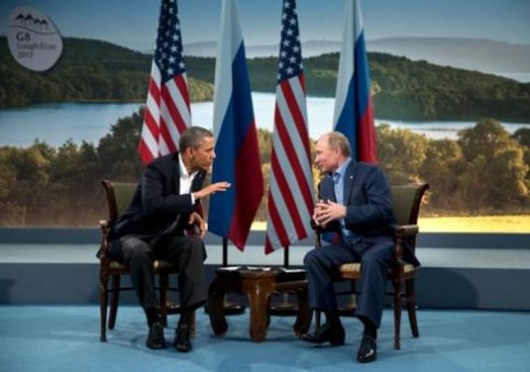 Barack Obama and Vladmir Putin at G8 summit, 2013…