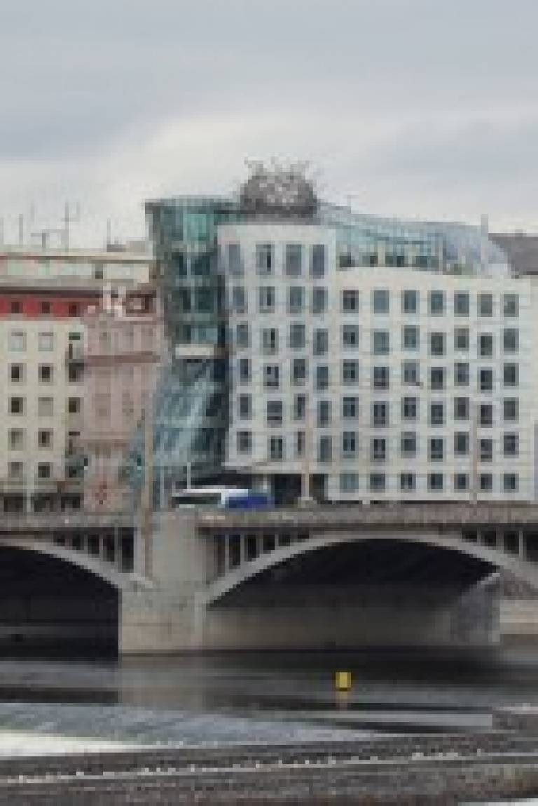 Modern buildings in Prague…