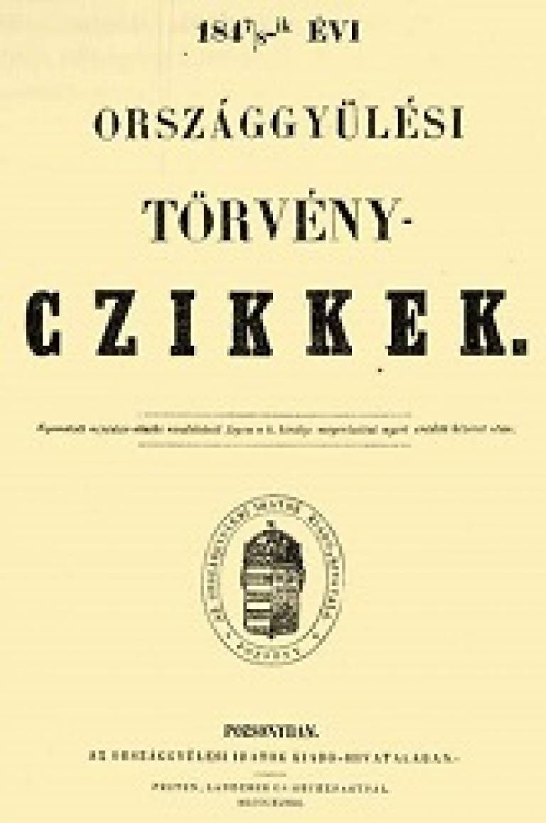 Torveny Czikkek 1848…