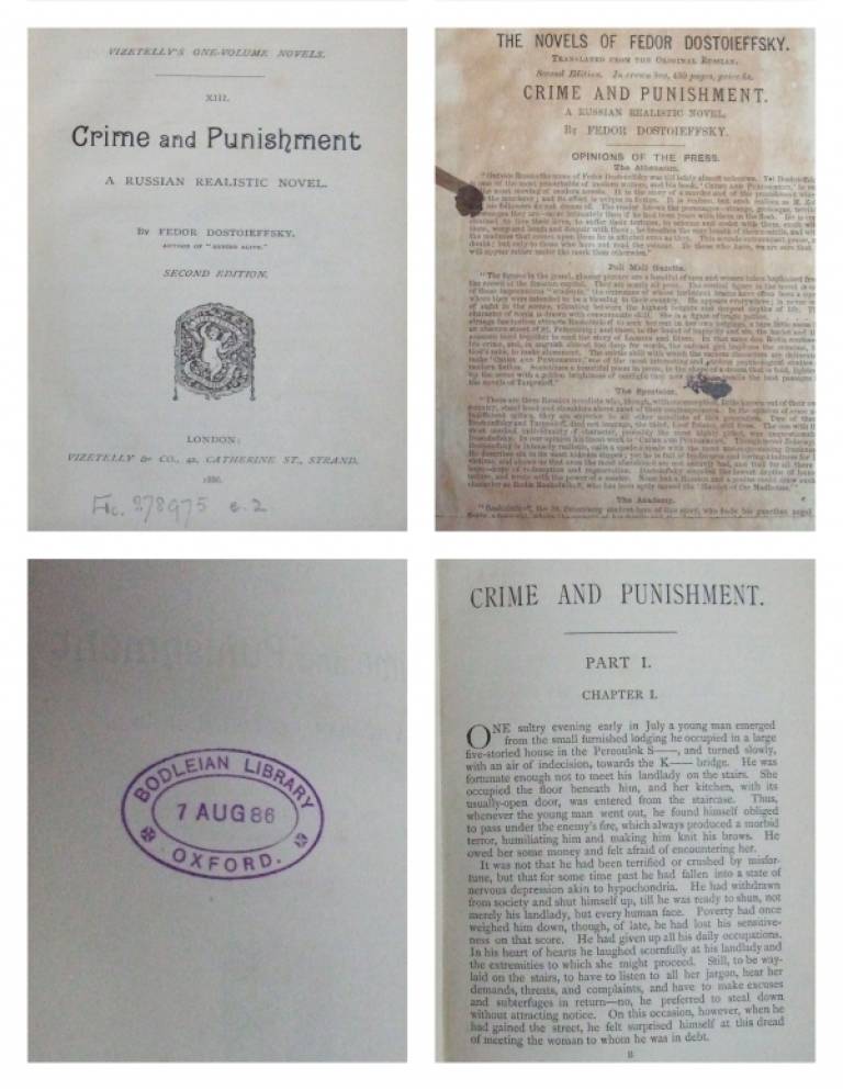First English translation of "Crime and Punishment" published in 1886.