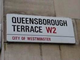 Queensborough Terrace street sign…