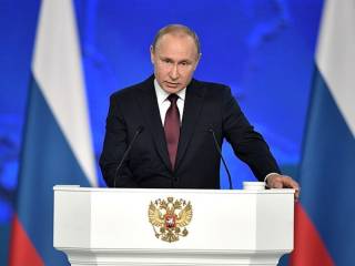 Putin giving address
