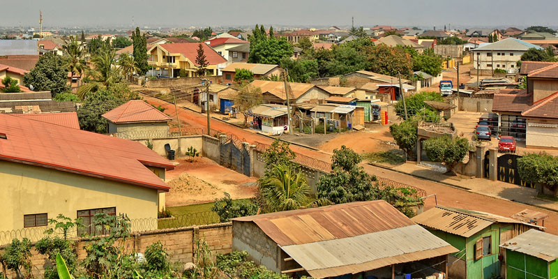 Modern residential buildings in Africa.